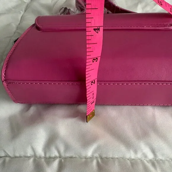 CXL Christian Lacroix Laine Matte Patent Crossbody Bag Pink Rose New - Picture 7 of 8